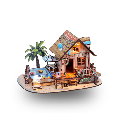 Hawaiian Vacation Beach House DIY Wooden Kit
